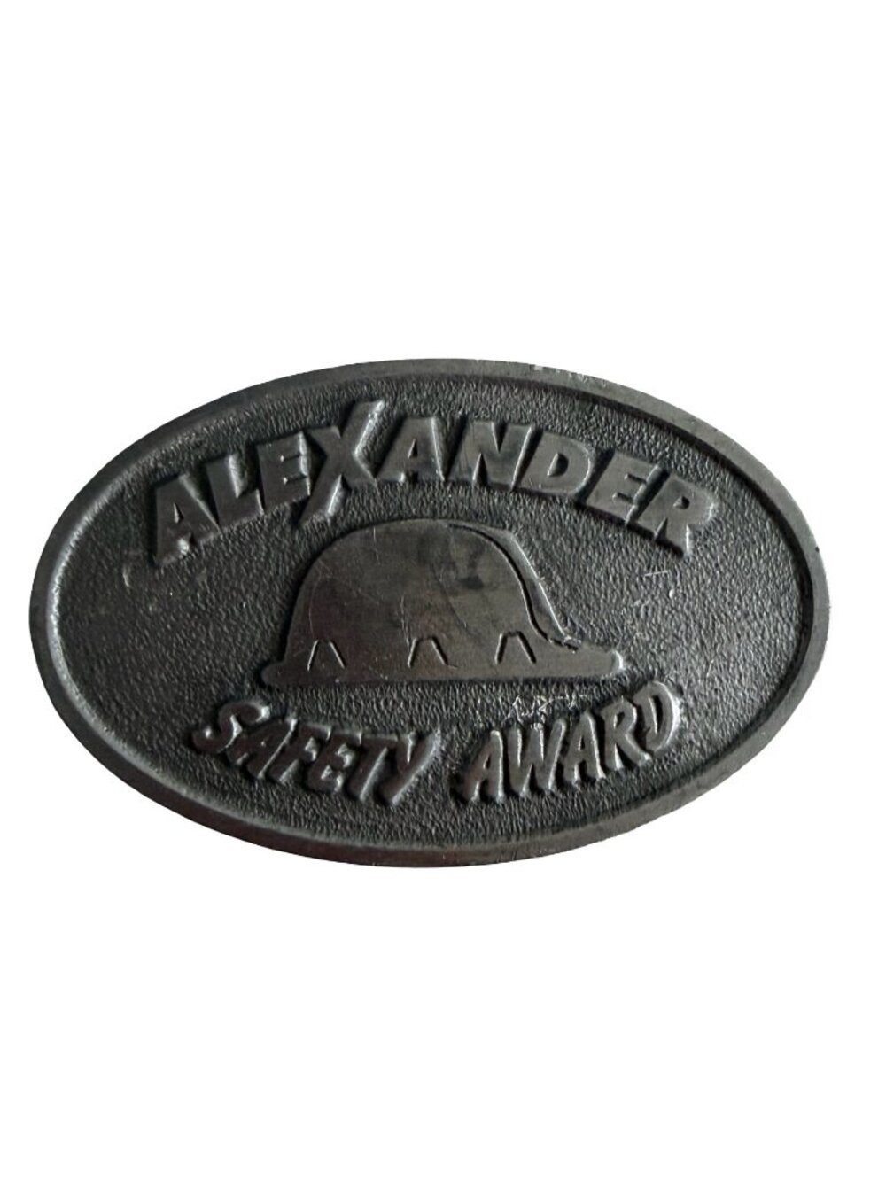 Vintage Alexander Safety Award Belt Buckle Hard Hat Construction Clip Back